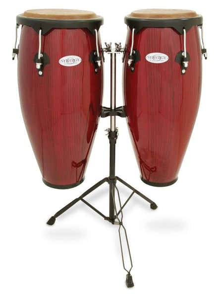 Toca SERIES WOOD CONGA SET WITH STAND 10'' AND 11'' DOUBLE STAND RED 2300RR