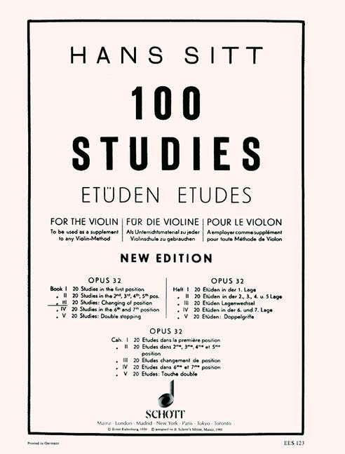 Sitt Hans - 100 Etudes Op.32 Deel 3 - Viool