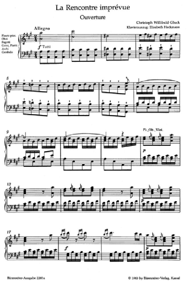 Gluck C.W. - La Rencontre Die Pilger Von Mekka - Ch, Piano