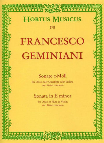 Ani F. - Sonate En Mi Mineur - Hautbois Ou Flute Ou Violon Basse Continue