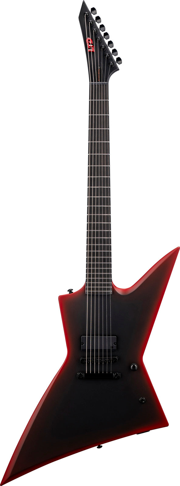 EXL-7 Baritone Black Metal Red Burst Satin