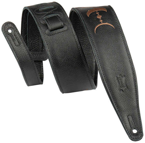 MOON PHASE - PREMIUM LEATHER STRAP MOON PATERN 6,35 CM - BLACK-BROWN