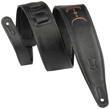 MOON PHASE - PREMIUM LEATHER STRAP MOON PATERN 6,35 CM - BLACK-BROWN