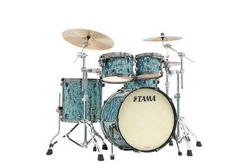 STARCLASSIC MAPLE STAGE 22 DRUM KIT BLACK NICKEL SHELL HARDWARE TURQUOISE PEARL