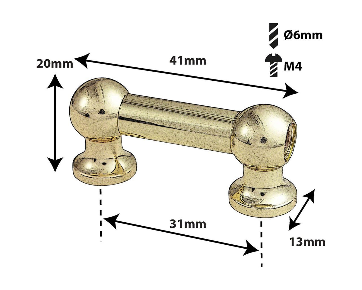 TL12D31-BR Coquille Tube 31mm Dorée Double Tirant (X1)