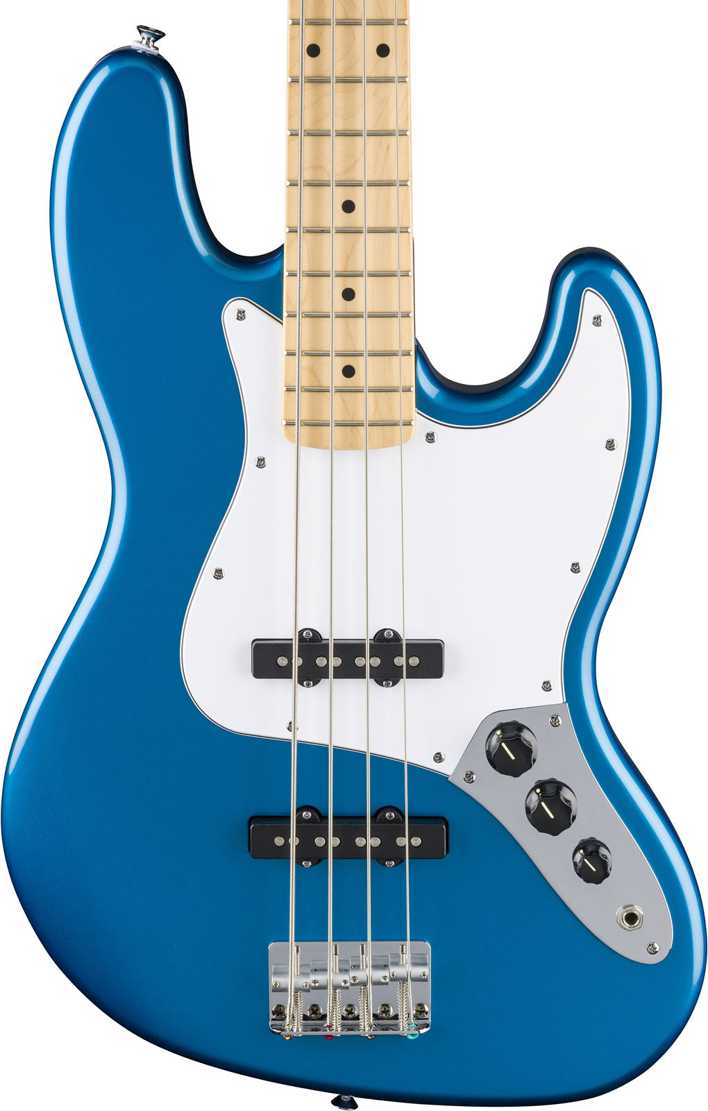 Standard Jazz Bass MN White Pickguard Aqua Marine Metallic