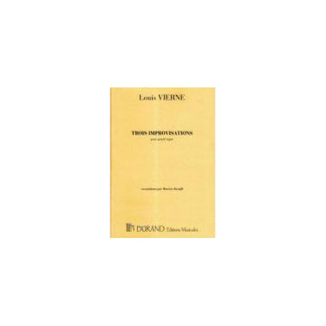 VIERNE L. - 3 IMPROVISATIONS - ORGUE