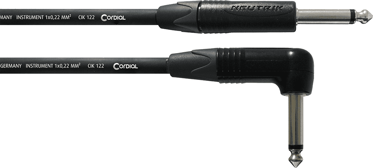 Cable Guitare Jack Droit /Coudé 6 M