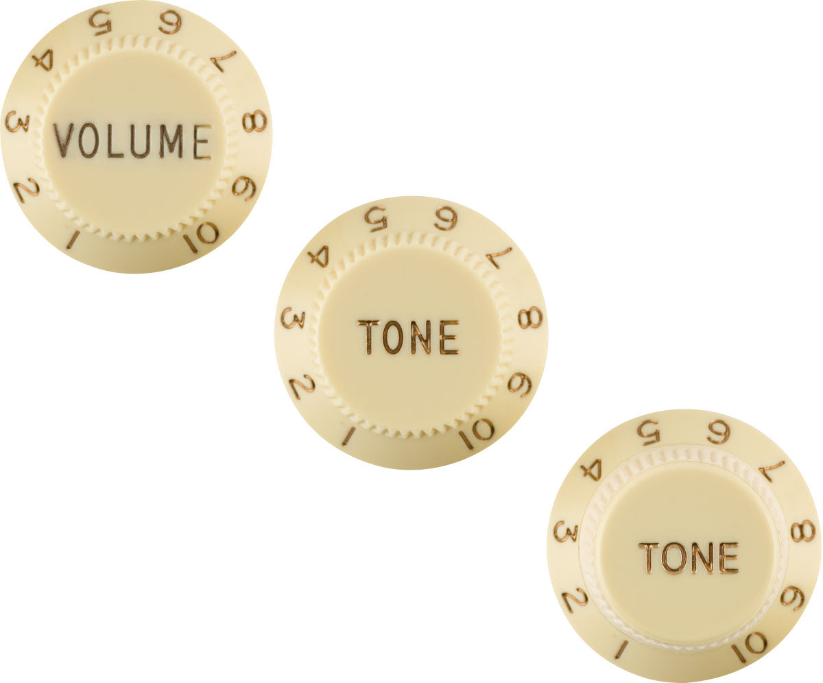 STRATOCASTER KNOBS AGED WHITE (VOLUME TONE TONE) (3) LHED