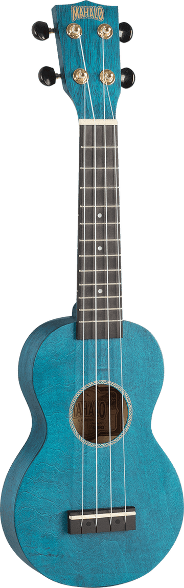 Ukelele Sopraan Slim Satijnblauw + Hoes
