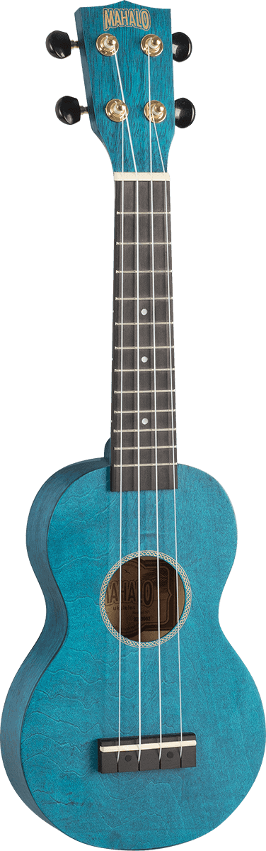 Ukelele Sopraan Slim Satijnblauw + Hoes