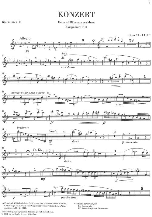 Weber C.M.V. - Clarinet Concerto And Orchestra No. 1 F Minor Op. 73