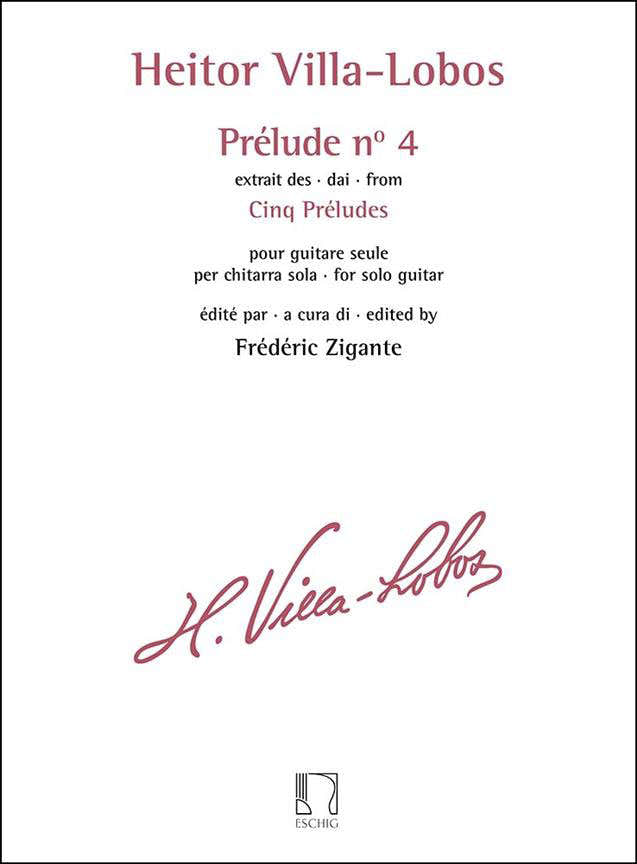VILLA-lobos Heitor - Prelude N° 4 Extrait Des Cinq Preludes GITAAR