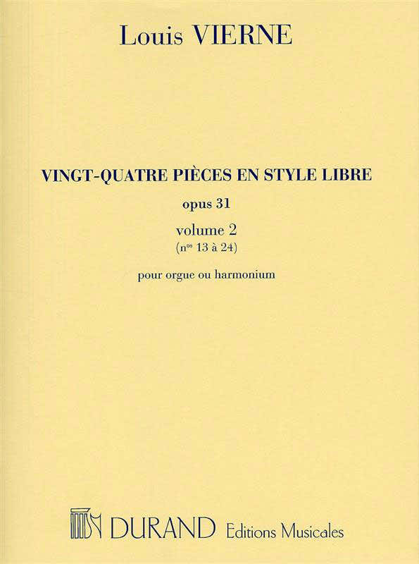 VIERNE L. - 24 STUKKEN IN VRIJE STIJL - ORGEL OF HARMONIUM
