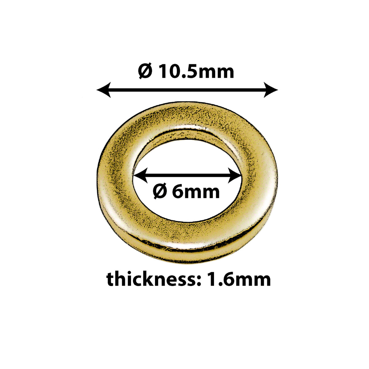 SW-BR - Gouden Metalen Onderlegring Voor Trekstang (X2)