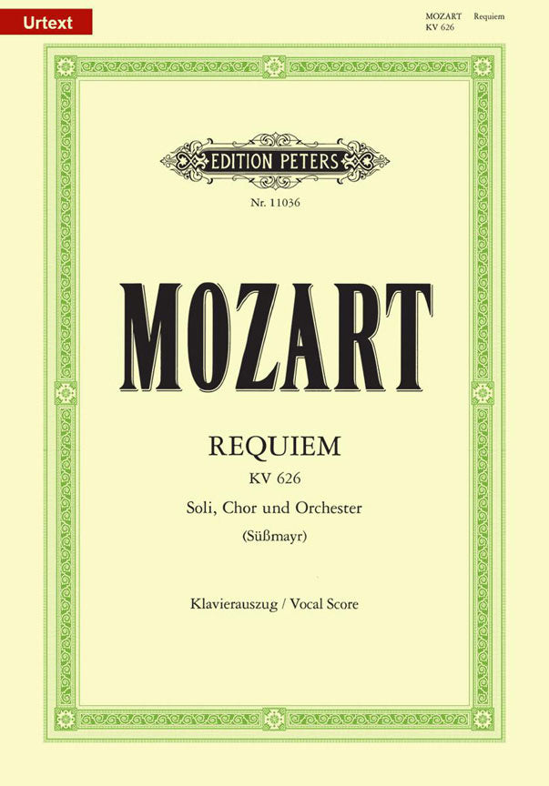Edition Peters Requiem K626 Choeur Mixte - Wolfgang Amadeus