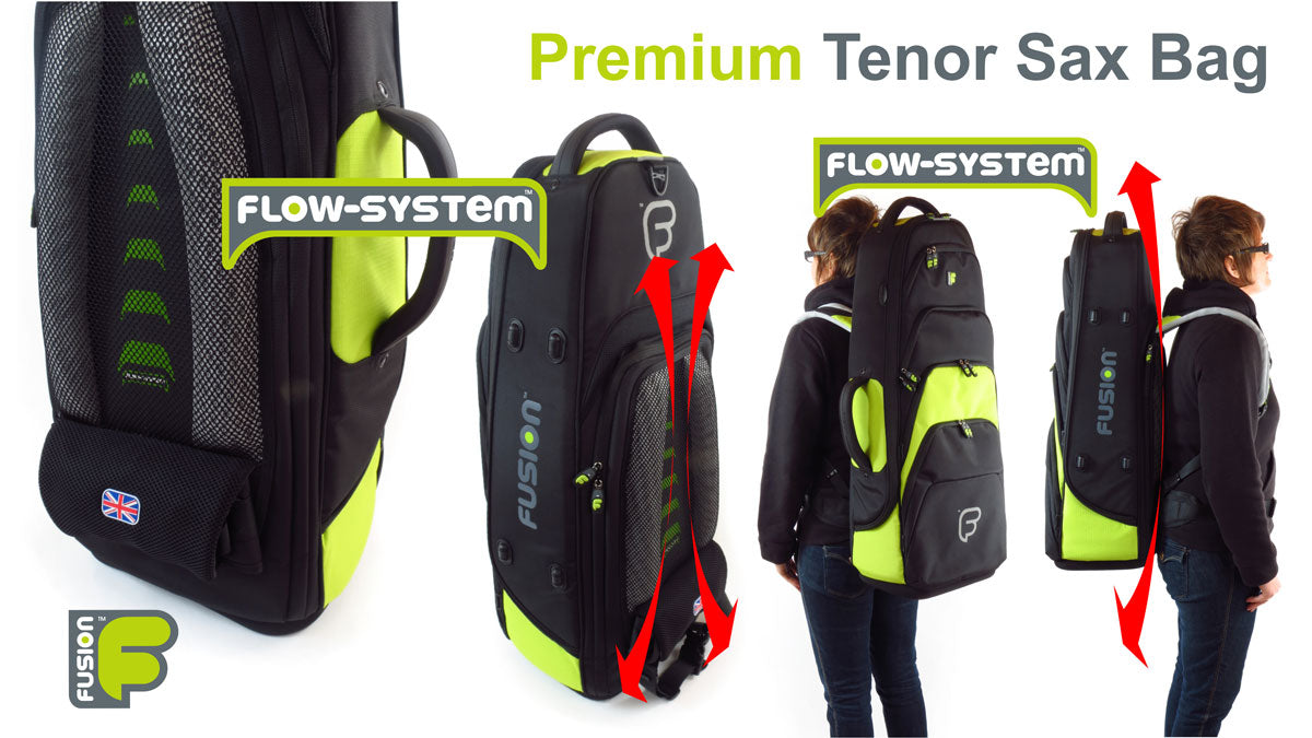 Premium Zwarte/Groene Tenorsaxofoonhoes