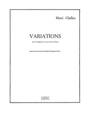 Challan Henri - Variations - Trompette En Ut & Piano