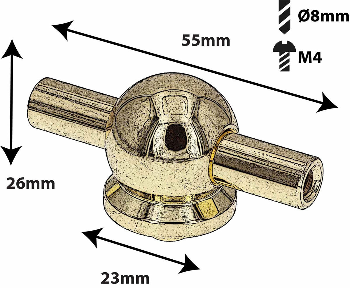 L24SD-BR - Snaredrum-Spannblok - Enkelvoudig Boorpunt Goud (x1)