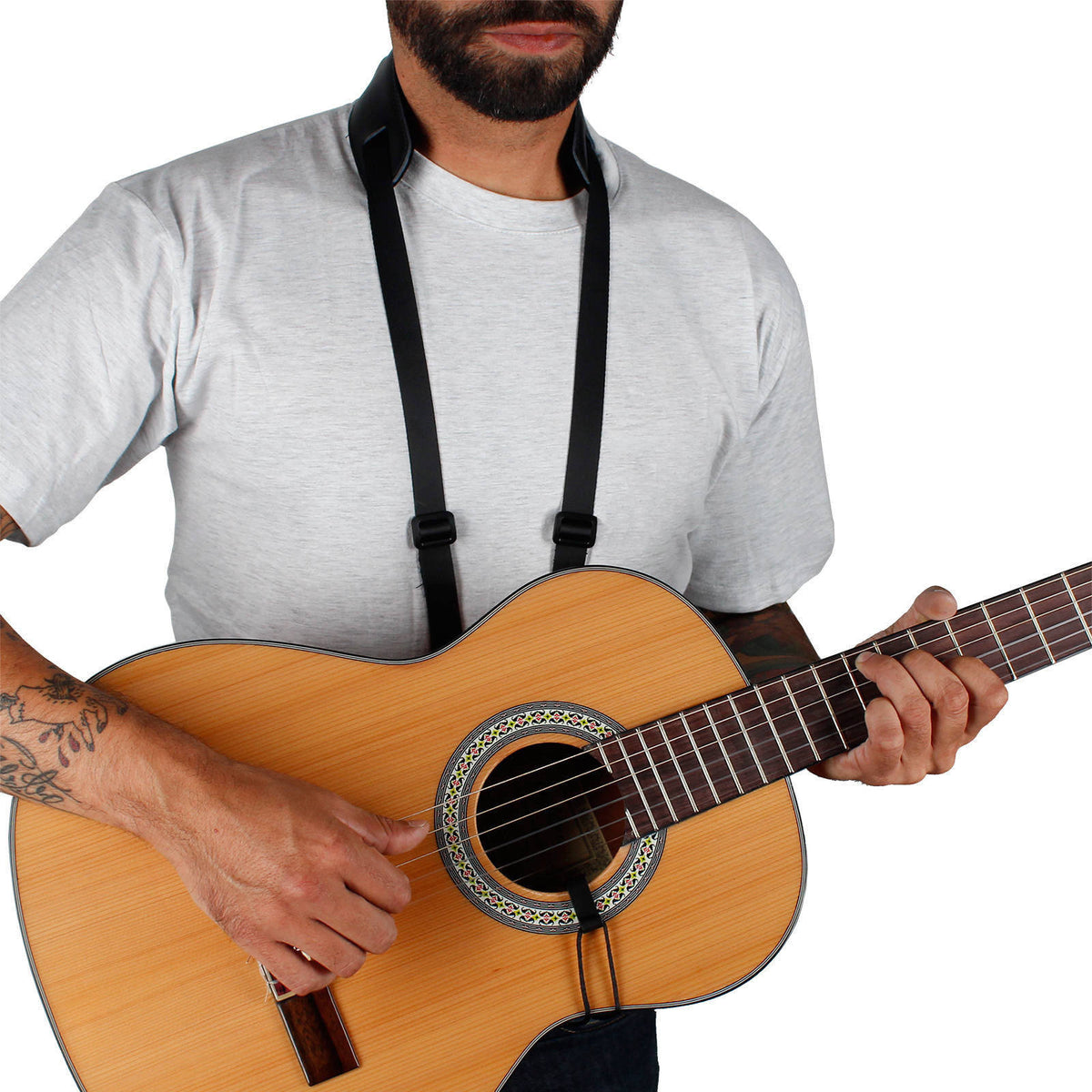CGS100 Noir Sangle Pour Guitare Classique