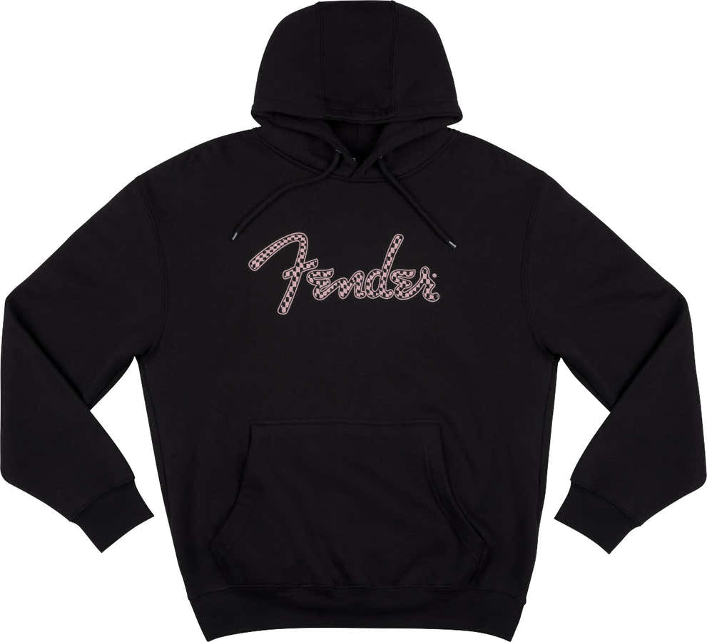 "XXL" Spaghetti Logo Wavy Checker Hoodie Pink Checker