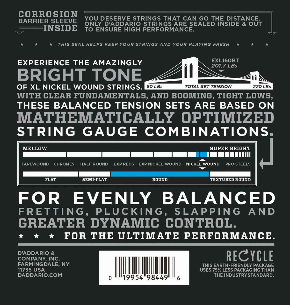 EXL160BT nikkel omwonden lange mensuur medium 50-120
