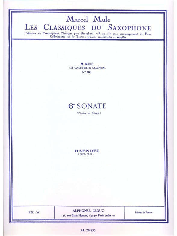 Sonata No. 6 (Saxophone/Piano)