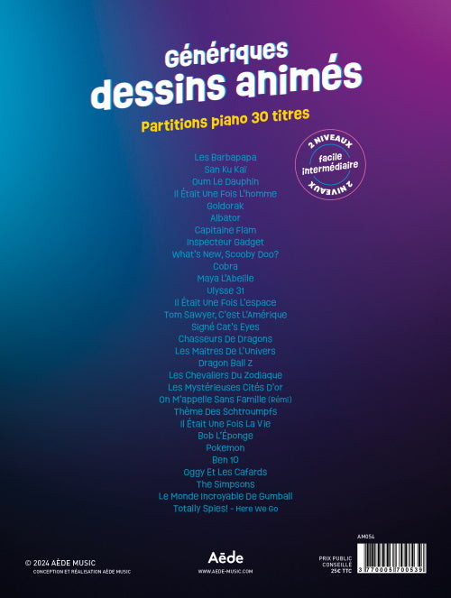 Génériques Dessins Animés Piano 3 Titres