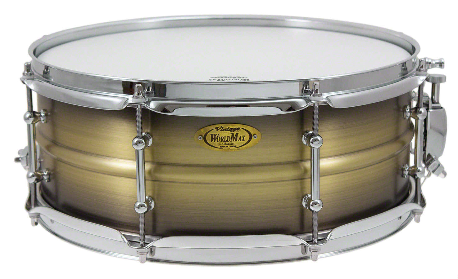 BKA-5514SH - BLACK DAWG 14" X 5.5" SNARE DRUM - ANTIQUE BRUSH BRASS SHELL