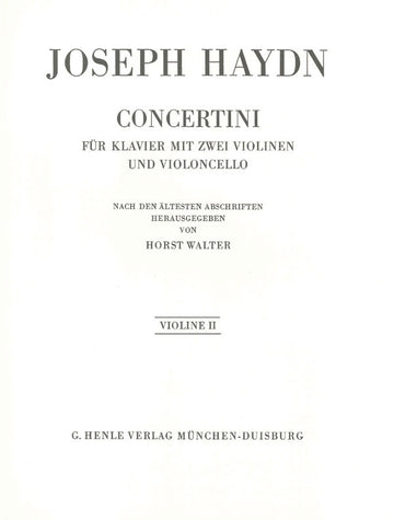 Haydn J. - Concertini For Piano (harpsichord) With Two Violins And Violoncello