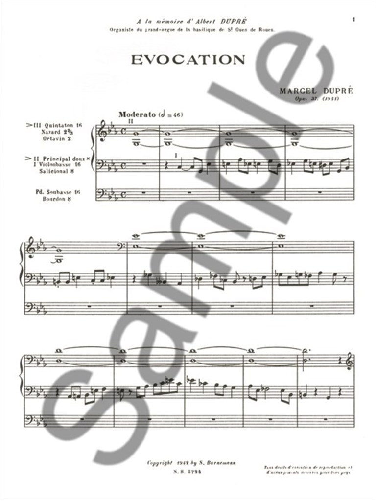 Dupre Marcel - Evocations Op.37 - Orgue