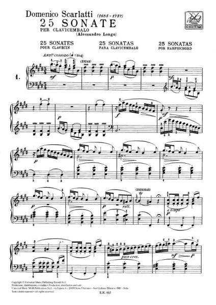 Scarlatti D. - 25 Sonate - Piano
