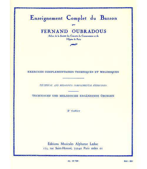 Oubradous - Enseignement Complet Du Basson Vol.3