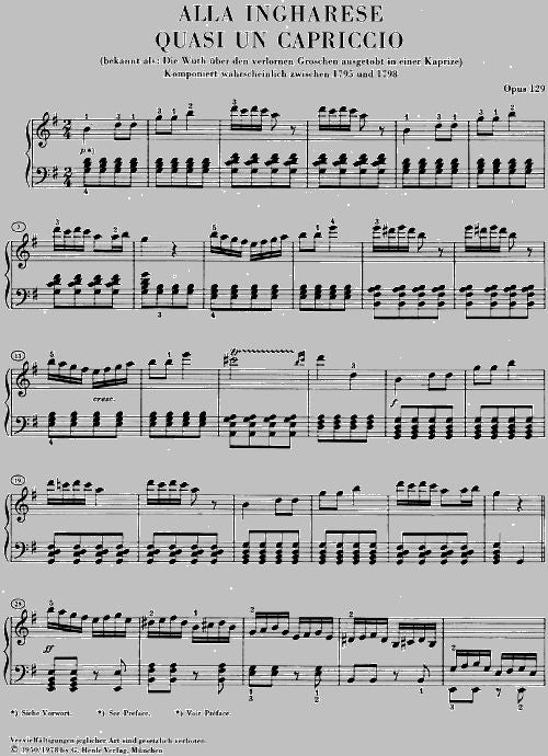 Beethoven L.V. - Alla Ingharese Quasi Un Capriccio G Major Op. 129 [the Rage Over The Lost Penny]