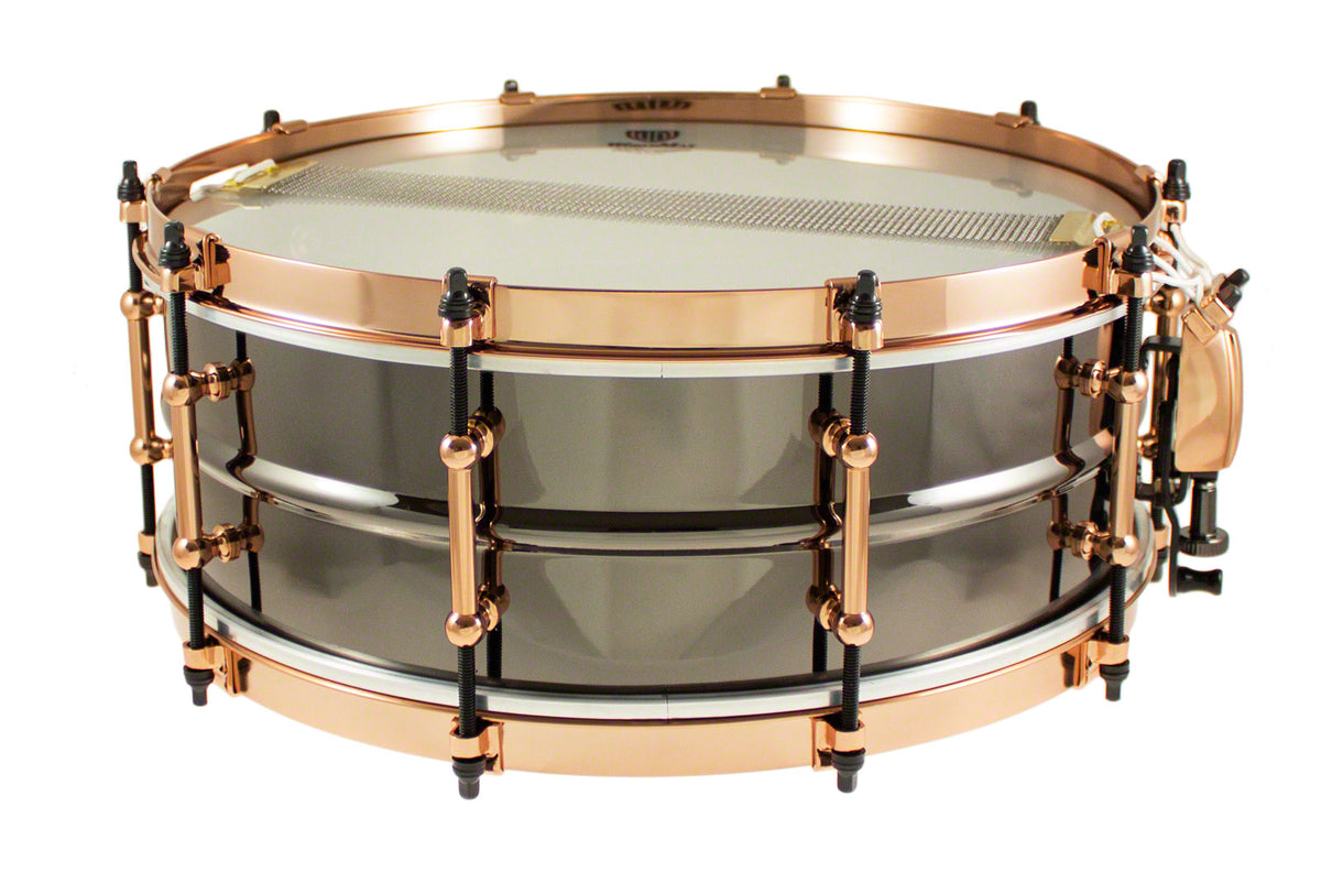 BK-5014SFXG - BLACK DAWG AZTEC GOLD VINTAGE 14" X 5" SNARE DRUM - BRASS SHELL