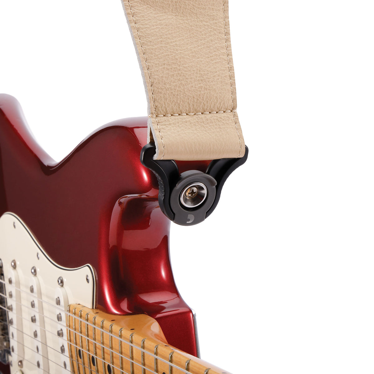 COMFORT LEATHER AUTO LOCK GUITAR STRAP TAN