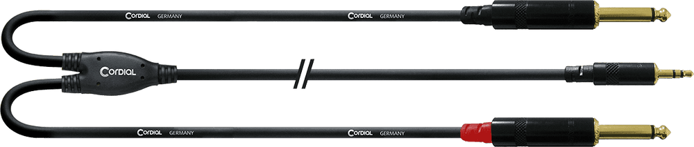 Cordial Y-Kabel Splitter Stereo Minijack/2 Mono Jack 3 M