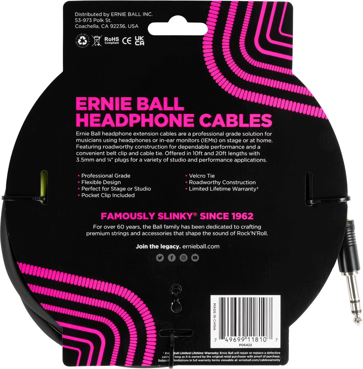 Effects Stereo Jack Naar Mini-Jack Verlengkabel 3M Zwart