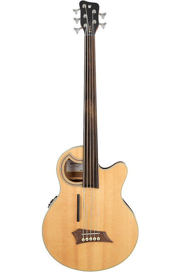RockBass Alien Deluxe Hybrid Thinline 5 Fretless Natural Satin
