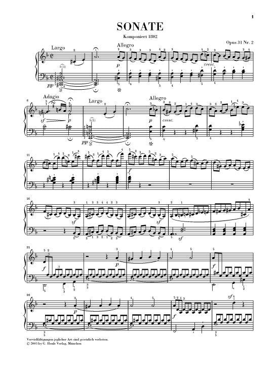 Beethoven L.V. - Piano Sonata No. 17 D Minor Op. 31,2 [Tempest]