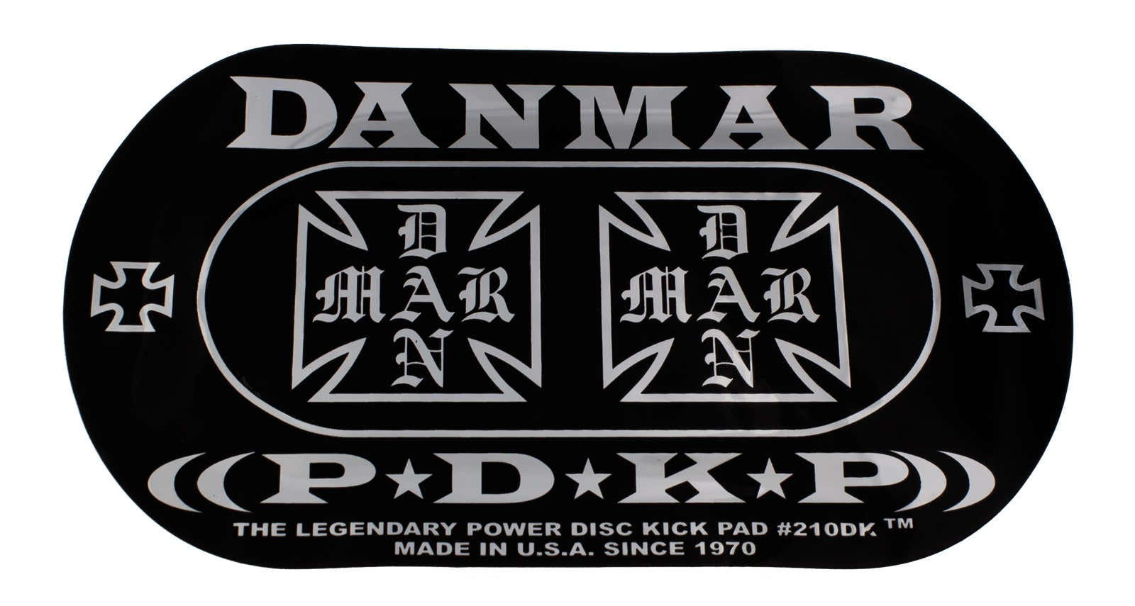 210dkic - Pad Autocollant Grosse Caisse Double Pédale - Iron Cross