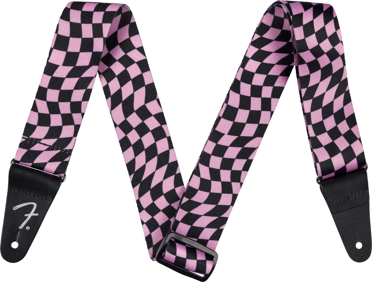 Wavy Checkerboard Polyester Strap Pink