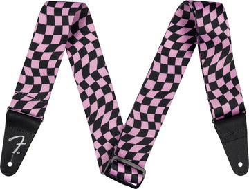 Wavy Checkerboard Polyester Strap Pink