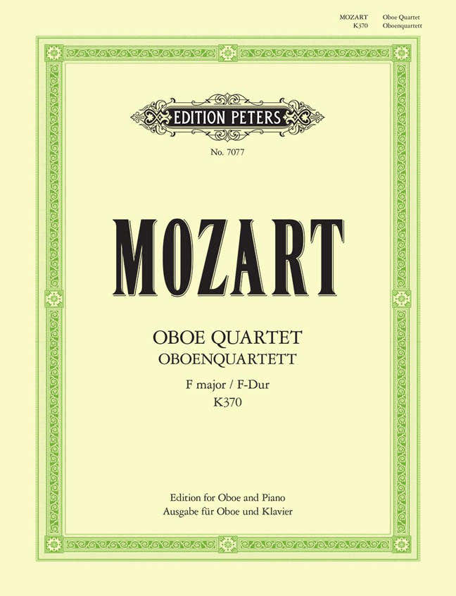 Mozart Wolfgang Amadeus - Oboe Quartet In F K.370 (arranged For Oboe And Piano) - Oboe And Piano