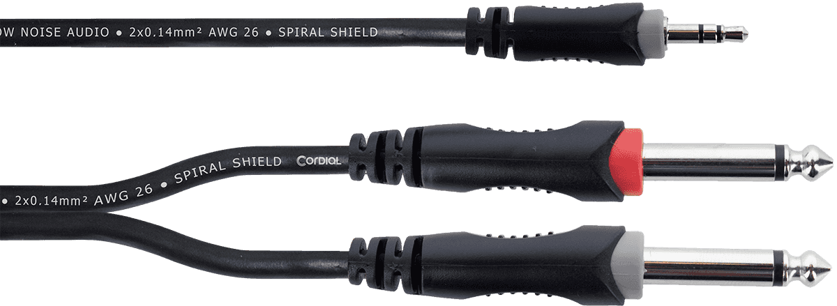 Y-Kabel Splitter Stereo-Mini-jack / 2 Mono-jacks 3 M