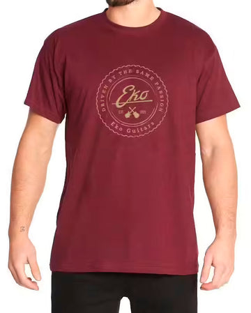 "M" T-Shirt Logo Eko - Rouge Bordeaux