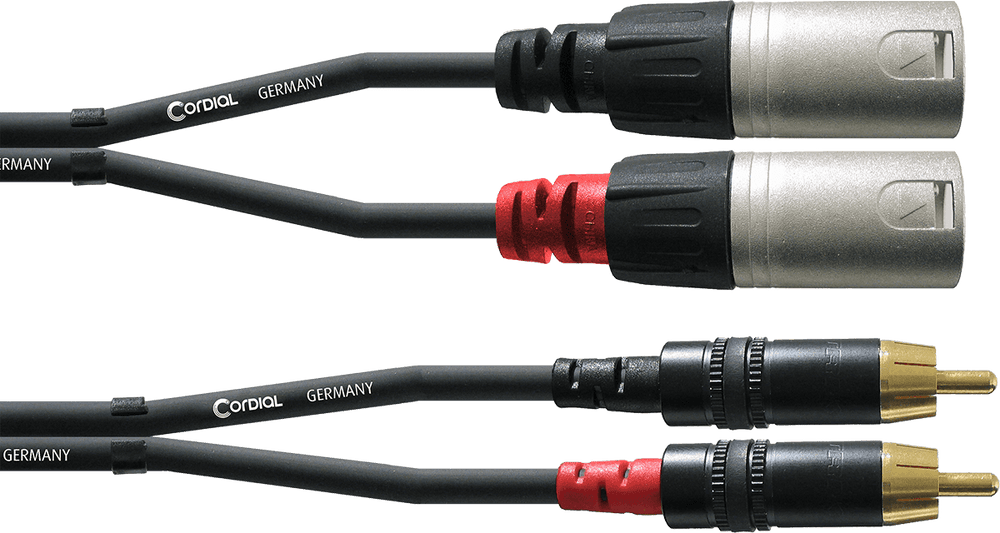 Cordial Câble Audio Double XLR Mâle/RCA 1,5 M
