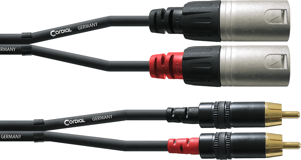 Dubbele Audiokabel XLR Male/RCA 1,5 M