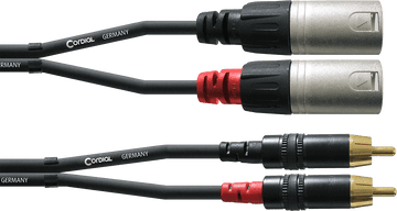 Dubbele Audiokabel XLR Male/RCA 1,5 M