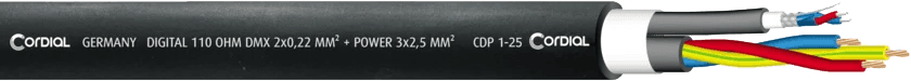 Hybride Kabel XLR 5 Punten + Powercon 2,5 mm True1 - 5M